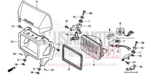 HEADLIGHT (CL/DK/ED/U) XR250RX de 1999